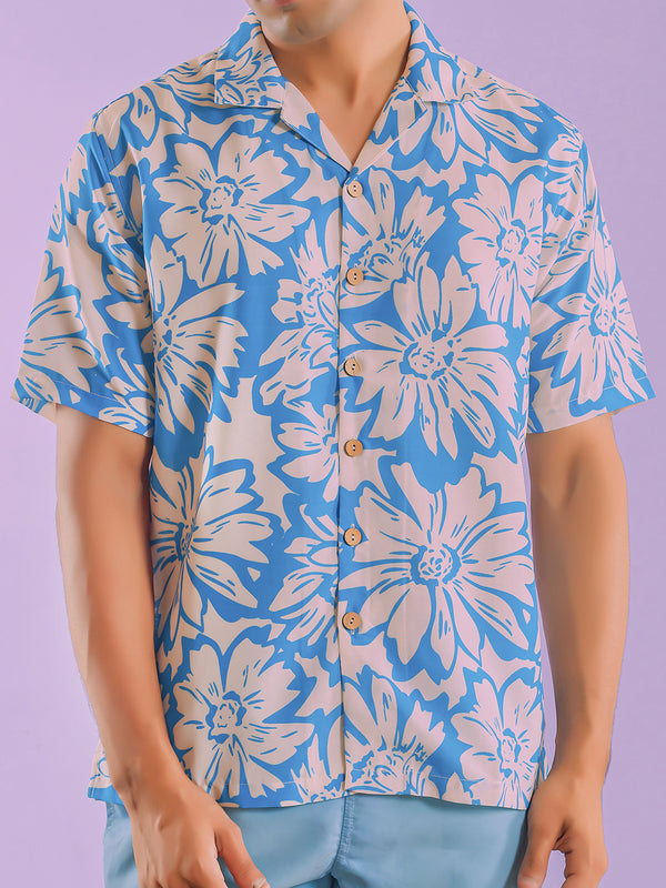Hawaiian Sapphire Bloom Shirt